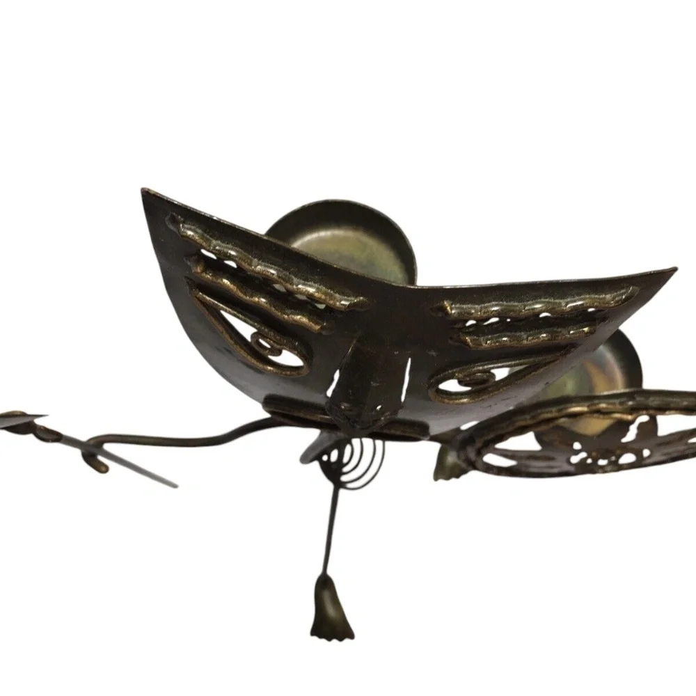 NWOT‎ Metal Crafted Tea Light Votives Spear Shield Tribal Figure Incense Holder